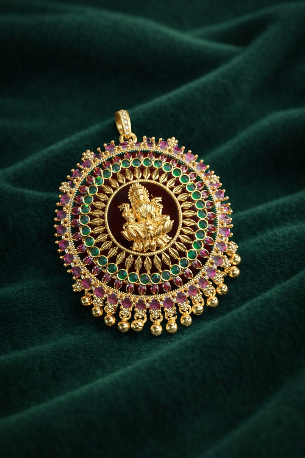 Lakshmi Temple Gold Pendant