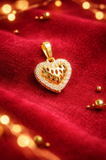 Sparkling Heart Halo Gold Pendant
