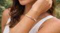 Ruby Floral Crystal Gold Bracelet