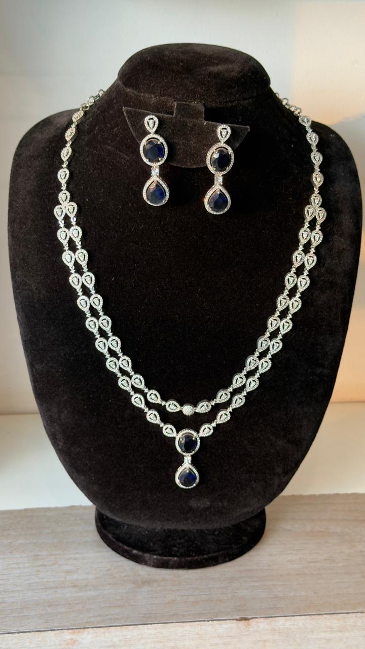 Double-layered silver-toned necklace