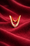 Ruby V-Shape Gold Ring