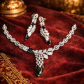 Black Stone Diamond Necklace Set