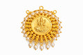 Radiant Lakshmi Temple Pendant with Floral Detailing & Pearls