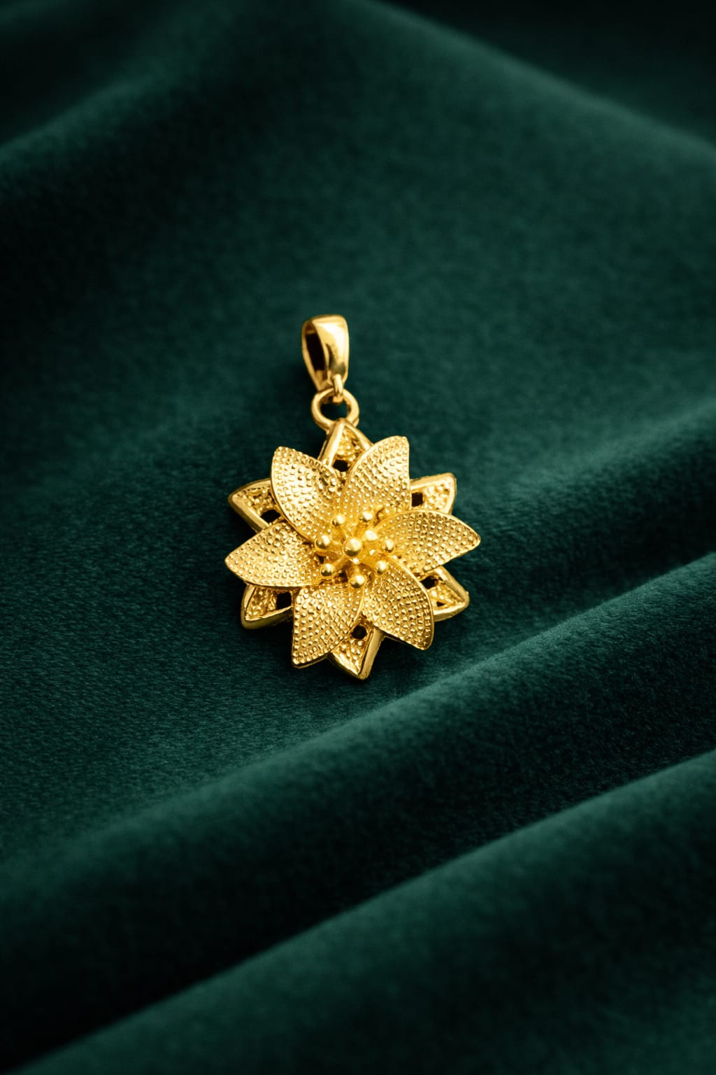 Lotus Bloom Gold Pendant