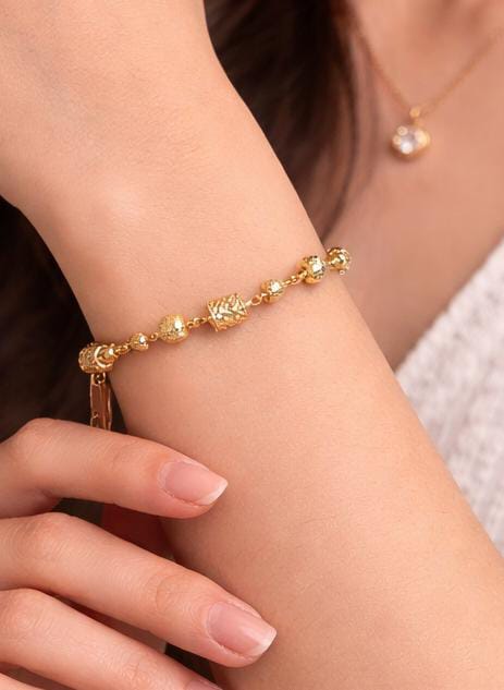 Traditional Textured Gold Bead Bracelet