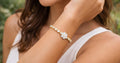 Crystal Flower Charm Gold Bracelet