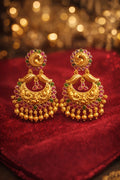 Temple Chandbali Gold Earrings