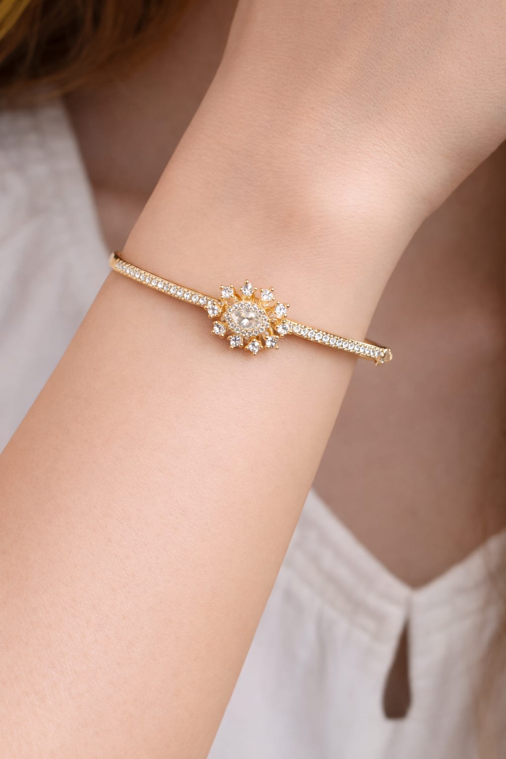 Radiant Sunburst Diamond Kada